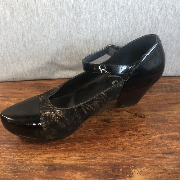 Dansko Bonnie Brown Animal Print Patent Leather Mary Jane Heels SZ‎ 40 US 9.5-10 - Picture 6 of 11